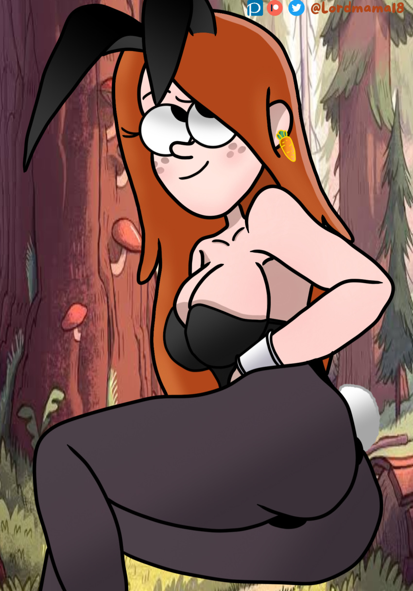 breasts bunny_girl bunnysuit dress girl gravity_falls lordmama18 straight_hair wendy_corduroy