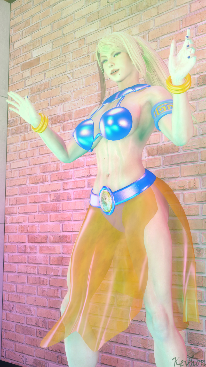 3d belly_dancer belly_dancer_outfit bra dancing eyeshadow kevhon looking_at_viewer metroid nail_polish necklace nintendo panties samus_aran sarah_bryant_(model) skirt solo solo_female source_filmmaker suggestive