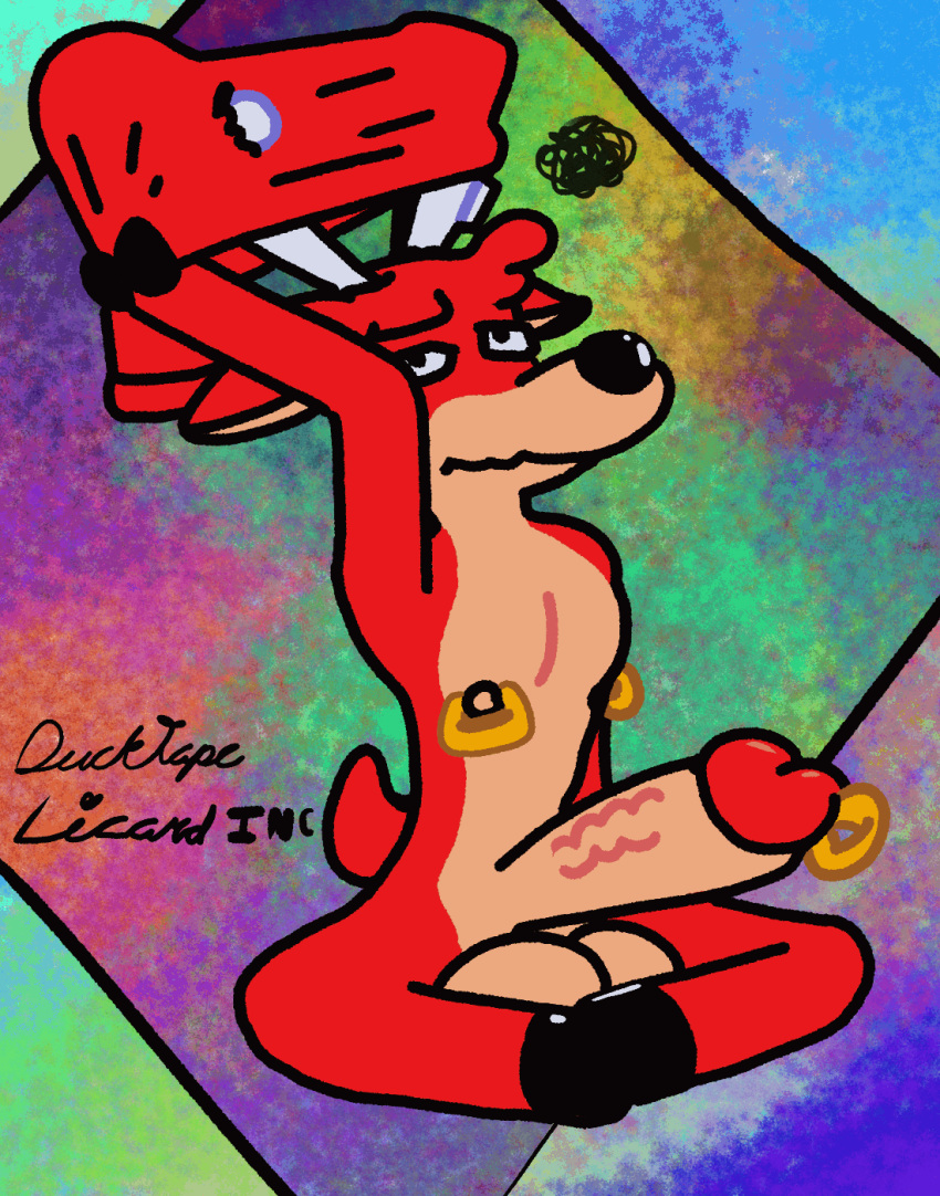 animated annoyed anthro antlers balls big_balls big_penis cain_(superiorfoxdafox) cervine clothing deer ducktape_lizard_inc emote fur furry furry_only genital_piercing genitals hi_res horn male male_only mammal nipple_piercing nipples penis penis_piercing piercing slim solo tail torn_clothing vein veiny_penis