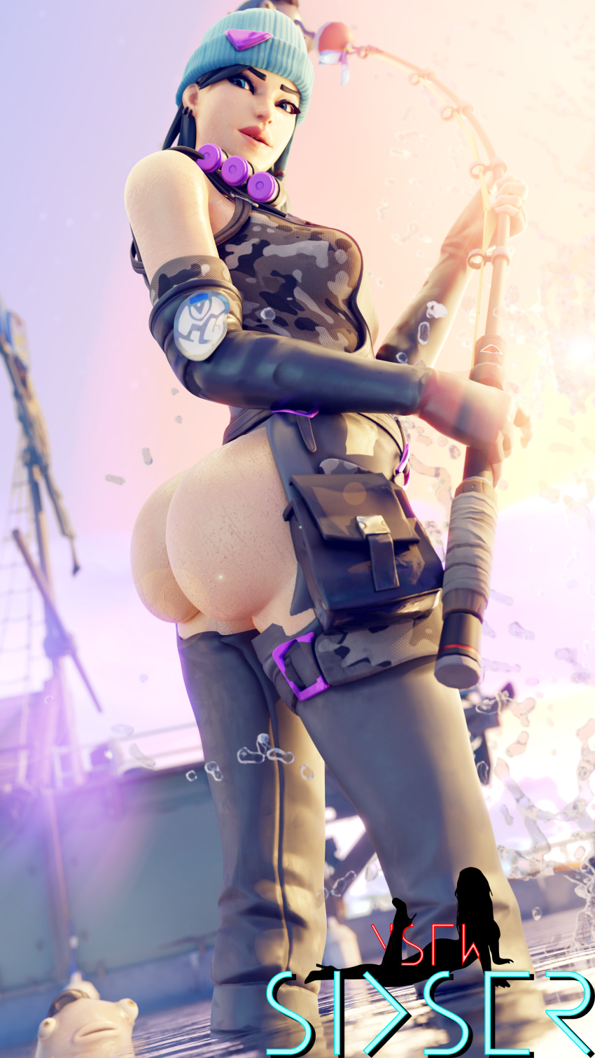 1girls 3d ass dat_ass female female_only fortnite fortnite:_battle_royale outcast_(fortnite) sixser solo