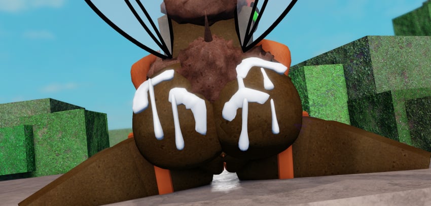 1girls 3d back_view bee bee_girl cum cum_on_ass moosty naked orange_skin roblox roblox_game robloxian self_upload tagme whorblox_adventure wings