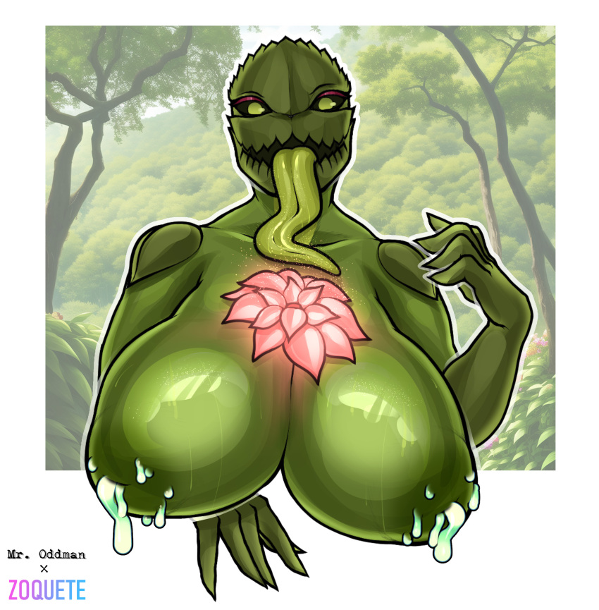 1girls absurd_res big_breasts bodily_fluids breasts elemental_creature elemental_humanoid female female_only feuille_rosehsip_(mr_oddman) flora_fauna flower flower_(anatomy) flower_creature hi_res huge_breasts humanoid lactating large_breasts mr_oddman muscular muscular_female outside plant plant_humanoid solo solo_female tongue tongue_out zoquete