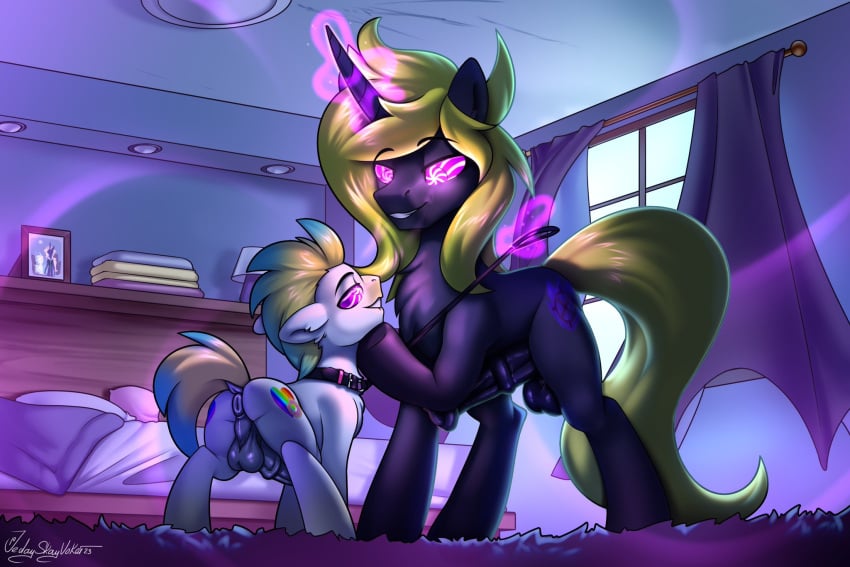 anus ass aura bedroom better_version_at_source collar duo equid equine erection feral genitals hasbro hi_res horse hypno_eyes hypnosis jedayskayvoker leash magic male male/male mammal mind_control my_little_pony penis pony puffy_anus size_difference spiral_eyes telekinesis