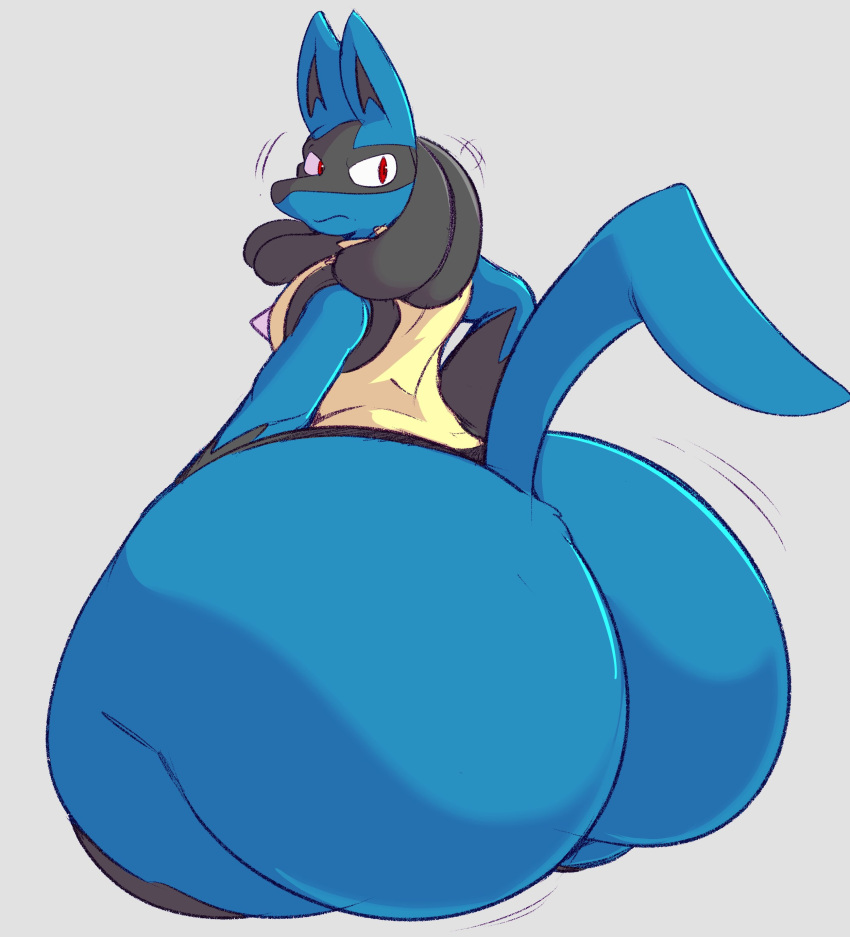 1boy ass big_ass big_butt bubble_butt butt game_freak huge_ass looking_at_viewer looking_back lucario male male_only motion_lines nintendo pokémon_(species) pokemon pokemon_(species) red_eyes solo solo_focus solo_male terito