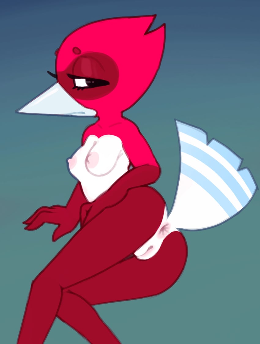 1girls absurd_res animal animal_humanoid anthro avian avio_(avioylin) bird breasts coffeetoffee eyelashes female furaffinity genitals hi_res humanoid looking_at_viewer nipples non-mammal_anus non-mammal_nipples pussy raised_tail rear_view rule_63 small_breasts solo tagme tail twitter woodpecker