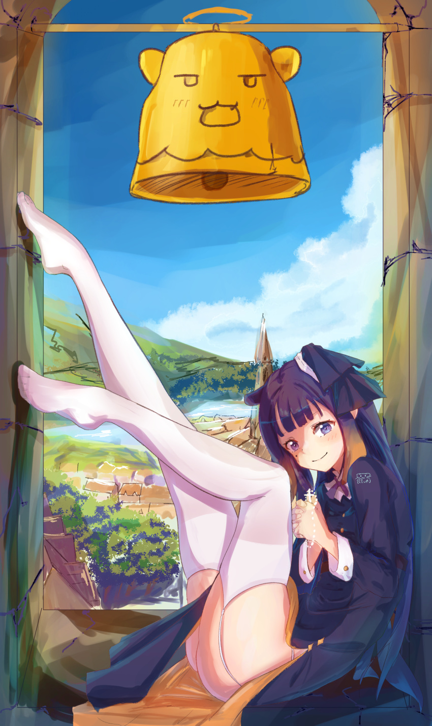 1girls ass ass_focus elun_(elun_00) fan_mascot_(vtuber) feet feet_in_stockings feet_up hololive hololive_english hololive_myth legs legs_up looking_at_viewer ninomae_ina'nis stockings tako_(ninomae_ina'nis) virtual_youtuber