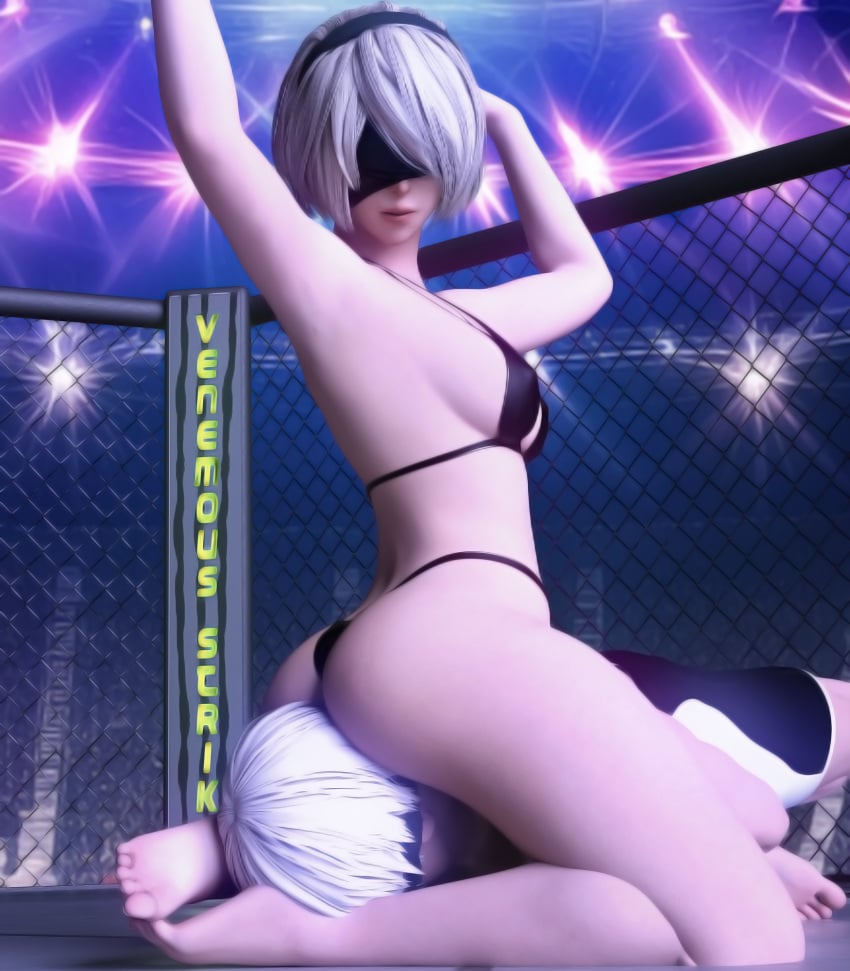 3d android ass blindfold efudeea facesitting feet femdom looking_back mixed_wrestling nier nier:_automata pushing_head_into_ass_with_feet sexfight sitting sitting_on_face soles toes wrestling yorha_2b yorha_9s