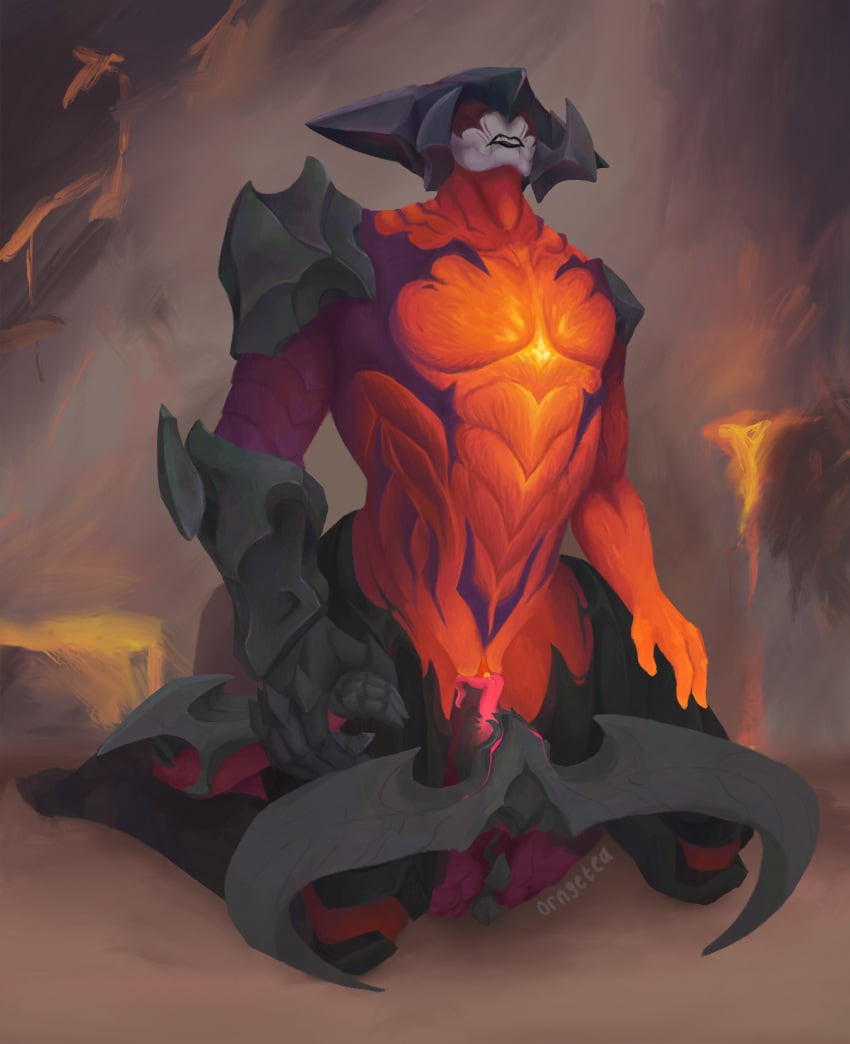 2boys aatrox aatrussy big_clitoris clitoris cunnilingus cuntboy darkin glowing intersex kneeling league_of_legends male_only monster monster_boy oral oral_sex orngetea pussy rhaast_(league_of_legends) tongue