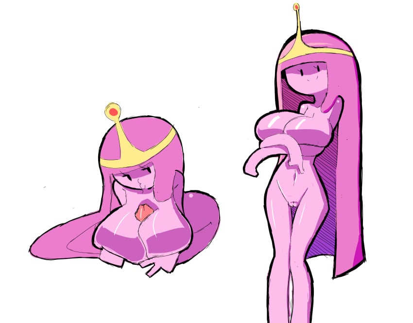 adventure_time big_breasts cleavage_overflow disembodied_penis eks-out huge_breasts long_hair mob_face paizuri princess_bubblegum skinny small_waist thigh_gap thin_waist titjob