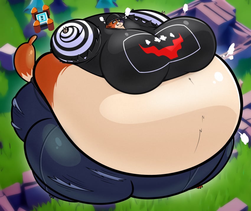 big_breasts breasts disco_chaos eyes_crossed female female_only fortnite hyper inflation meow_skulls_(fortnite) obese spherical_inflation sunken_head sunken_limbs tagme