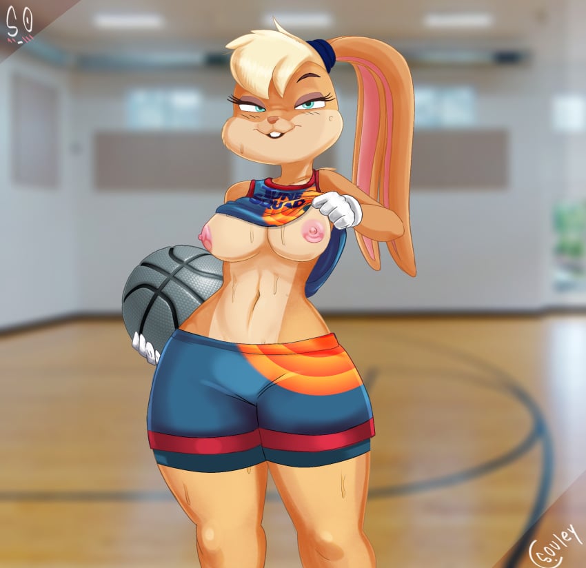 anthro anthro_only bunny female lifting_shirt lola_bunny partially_clothed solo souley69 space_jam space_jam:_a_new_legacy