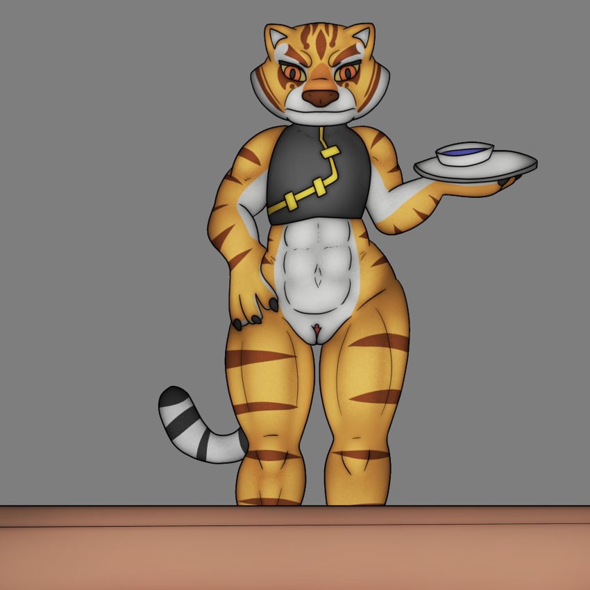 dreamworks felid female flat_chested genitals hi_res j5furry kung_fu_panda mammal master_tigress muscular muscular_female pantherine pussy tiger