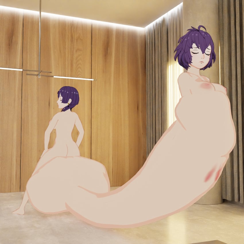 1futa 1girls 3d back back_view bernadetta_von_varley breasts cock-tail cock_vore commission commissioner_upload completely_nude erection expressionless female finesse70 fire_emblem fire_emblem:_three_houses futa_on_female futanari hyper hyper_penis hyper_testicles light-skinned_futanari looking_back nintendo nude nude_futanari older_self penis post-timeskip pre-timeskip purple_hair self_vore selfcest short_hair standing vore what wtf younger_self