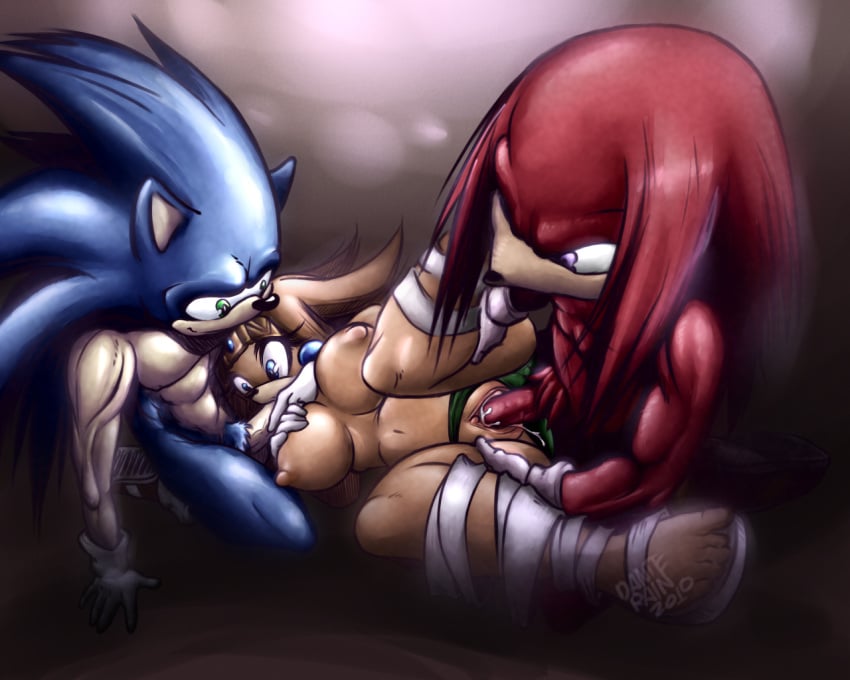 anthro color danterain echidna female fur furry hedgehog interspecies knuckles_the_echidna male multiple_males nude sex sonic_(series) sonic_the_hedgehog tagme tikal_the_echidna vaginal_penetration