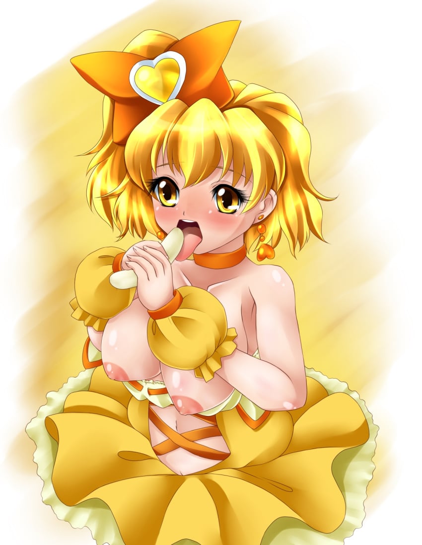 bow clothing cure_pine dress fresh_pretty_cure inori_yamabuki kurogane_(artist) large_breasts magical_girl majesticrune pretty_cure tagme