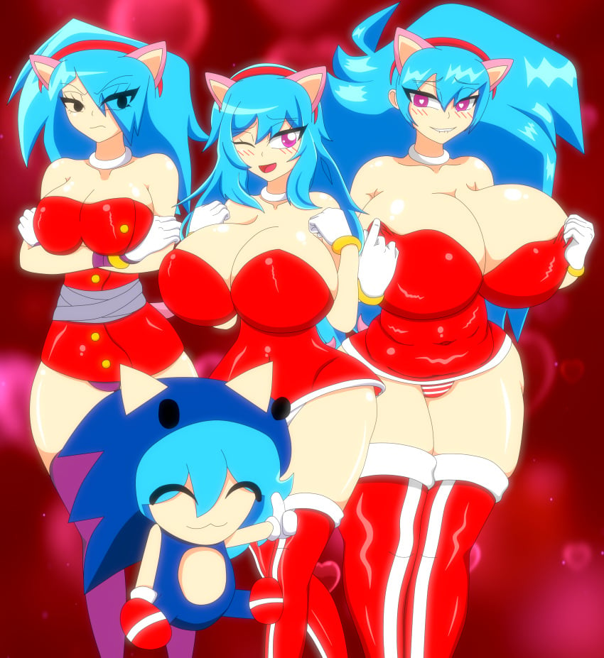 2022 2022s 4girls amy_rose_(boom)_(cosplay) amy_rose_(cosplay) big_breasts blue_hair boots breasts choker chubby_female cleavage colored colorful cosplay crossover crossover_cosplay fake_animal_ears fake_tail female female_focus female_only friday_night_funkin friday_night_funkin_mod gloves hair hairband hi_res huge_breasts multiple_girls newgrounds nusky panties purple_eyes red_hairband sega ski_(friday_night_funkin) sky_(friday_night_funkin) skyblue skyverse small_breasts sonic_(series) sonic_the_hedgehog_(series) tagme tail thick_thighs thighs wide_hips xml_xrossover(artist)