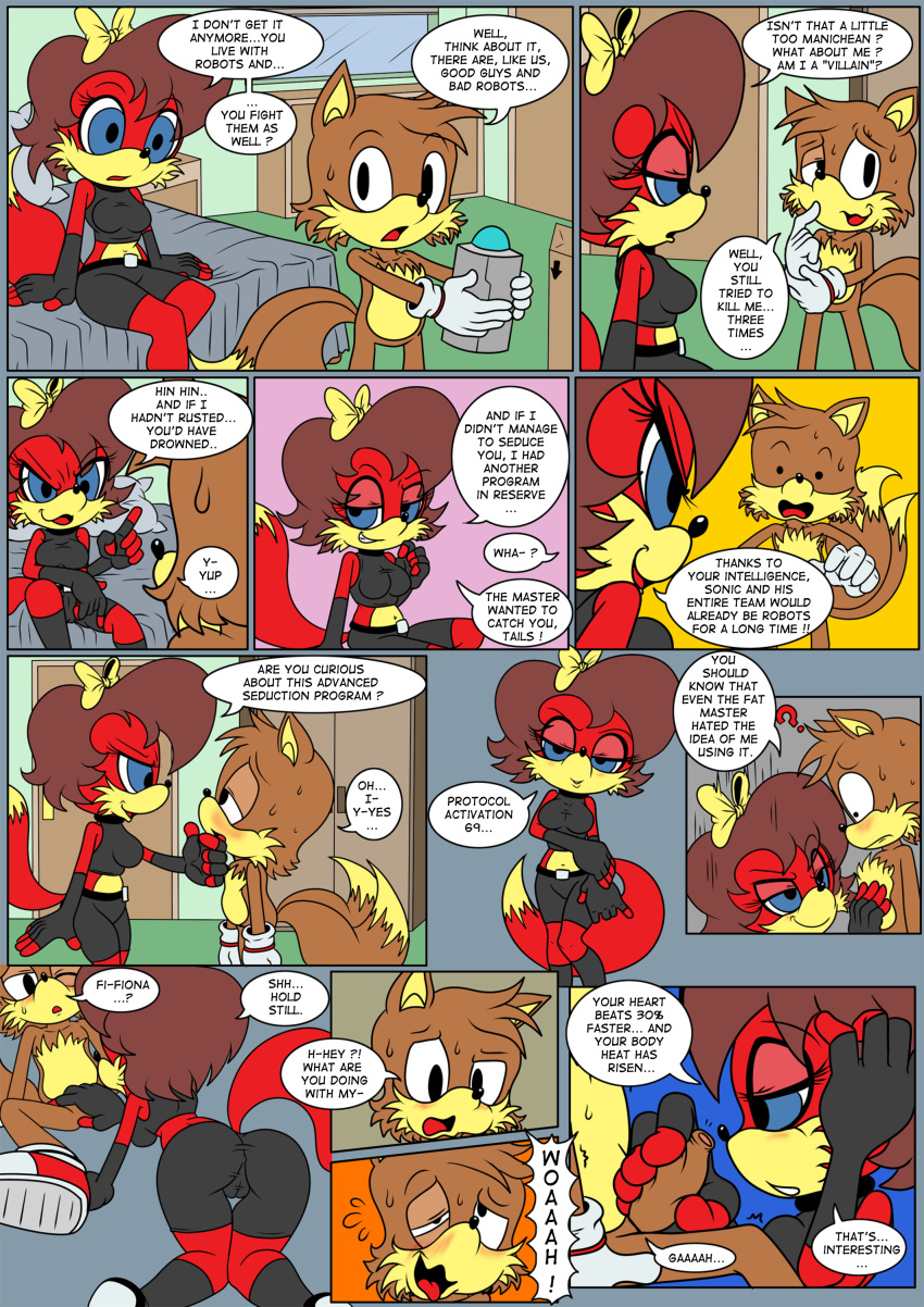 absurd_res archie_comics auto-fiona automaton canid canine canis comic domestic_dog english_text eulipotyphlan fellatio female fiona_fox fox hedgehog hi_res machine male mammal oral penile raianonzika robot sega sex sonic_(series) sonic_the_hedgehog_(archie) sonic_the_hedgehog_(comics) sonic_the_hedgehog_(series) tails text