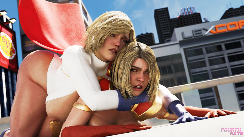 3d 4th_rate ass big_ass big_breasts blender blonde_hair blue_eyes breasts bubble_butt curvy dc futa_on_female futanari huge_breasts injustice_2 kara_danvers kara_zor-el karen_starr large_breasts looking_pleasured pleasure_face power_girl seductive selfcest supergirl thick_thighs