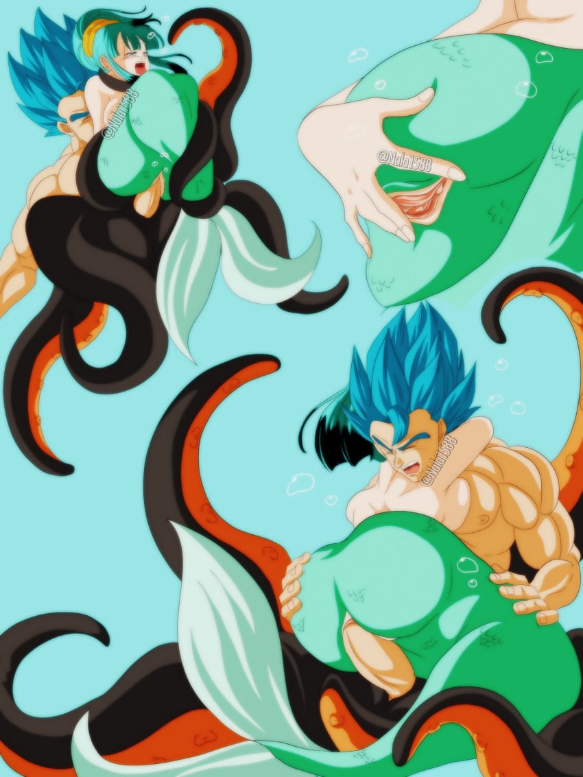 1boy 1girls bulchi dragon_ball dragon_ball_super dragon_ball_z fused_sex gogeta mermaid mermaid_ass mermaid_girl mermaid_pussy mermaid_tail mermaid_transformation nala1588 octopus sex super_saiyan_blue tentacle tentacle_penetration tentacle_rape tentacle_sex vaginal_penetration