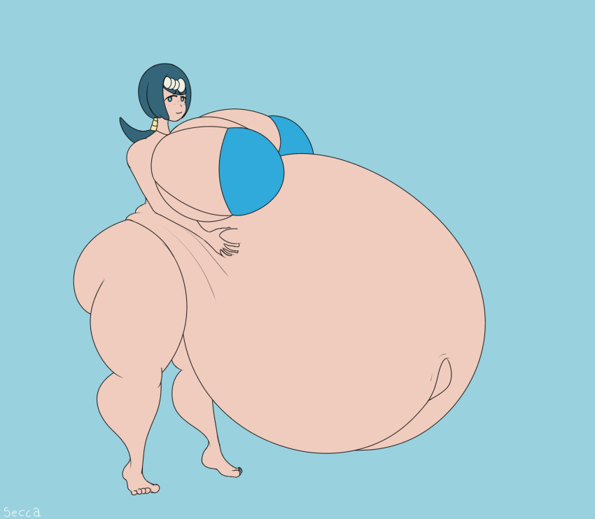 bikini gigantic_breasts hyper_belly hyper_breasts hyper_pregnancy lana's_mother_(pokemon) milf pokemon pokemon_sm pregnant secca_(artist)