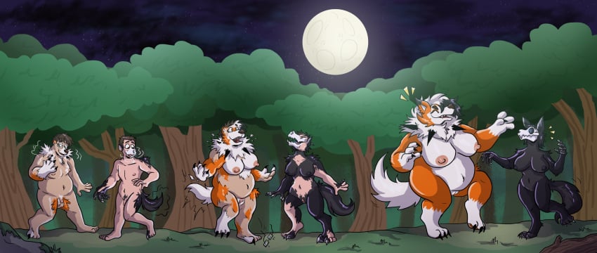 anthro beezlejuice big_breasts bone breast_expansion breast_growth breasts canid canine claws duo dusk_lycanroc emanata expansion female forest full_moon fur fur_growth gender_transformation generation_7_pokemon genitals growth hi_res light lycanroc male mammal moon moonlight mtf_transformation nature neck_tuft nintendo nipples nude outside overweight overweight_anthro overweight_female overweight_male plant pokémon_(species) pokemon pokemon_(species) pussy scp-1471 scp-1471-a scp_foundation skull skull_head species_transformation transformation tree tuft weight_gain wendigo