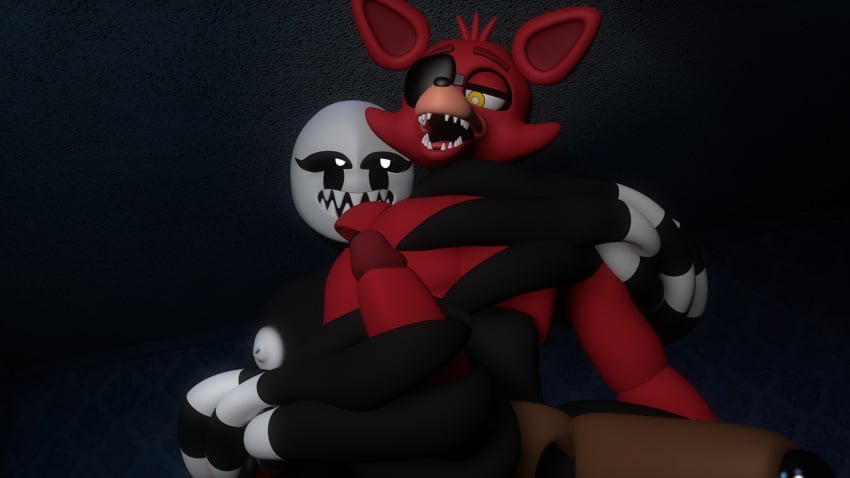 1boy 1boy1girl 1girls 3d 3d_(artwork) five_nights_at_freddy's five_nights_at_freddy's_2 five_nights_at_freddy's_4 fnaf foxy_(fnaf) handjob looking_pleasured marionette_(fnaf) nightbotgrey nightmarionne open_mouth puppet_(fnaf) reach_around rule_63 straight tentacles