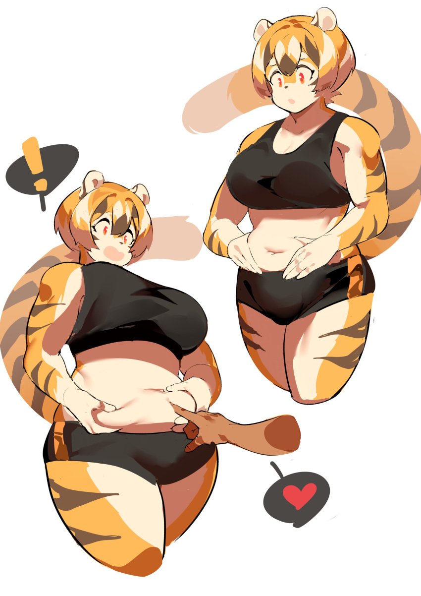 big_breasts breasts chubby cleavage feline female furry huge_breasts mx99926 thick_thighs tiger tiger_girl wide_hips
