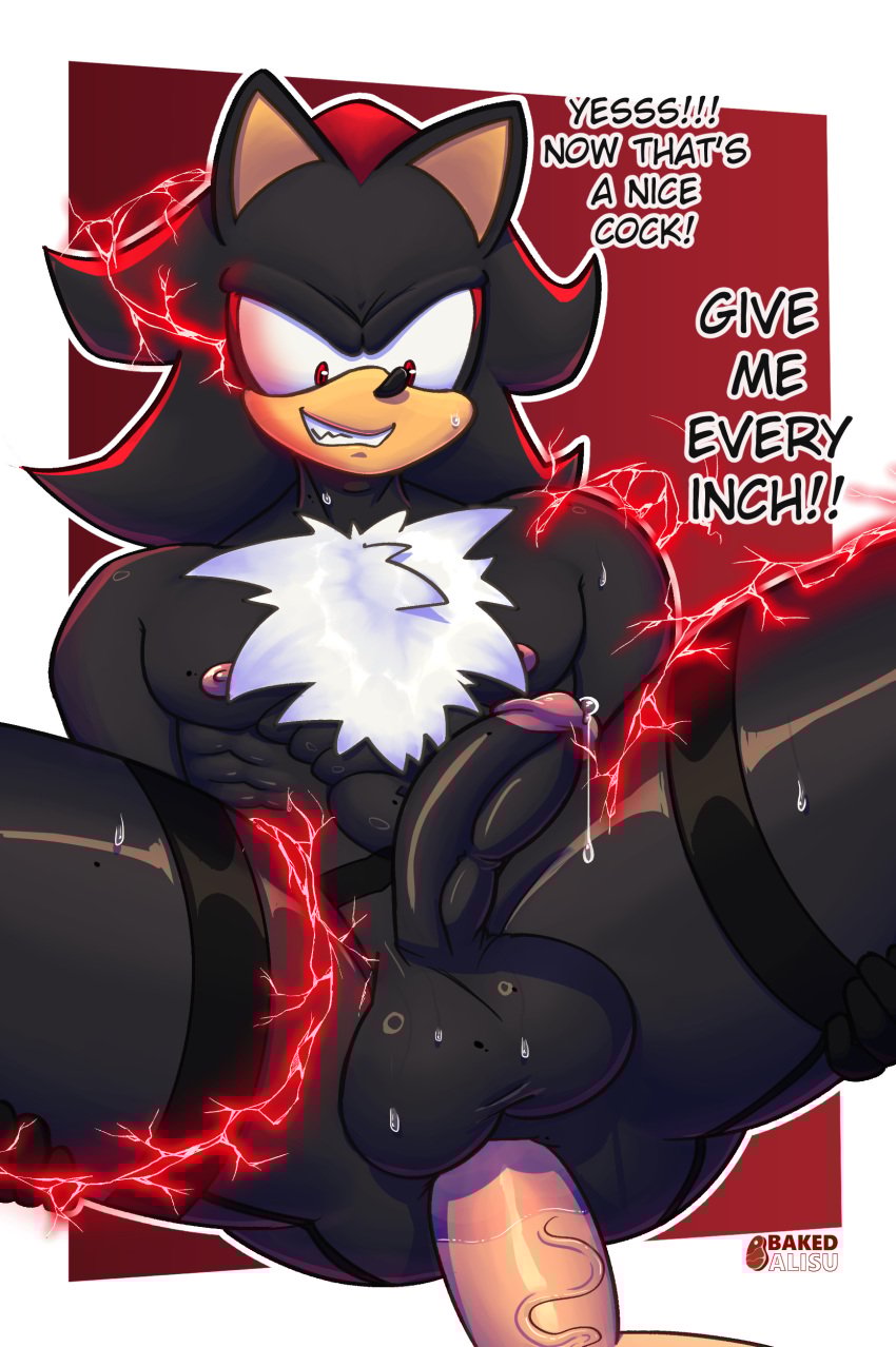 abs absurd_res anal anal_sex anthro anus ass athletic bakedalisu balls bodily_fluids chest_tuft clothing cute_fangs duo energy english_text eulipotyphlan fangs genital_fluids genitals grin hands_on_legs hands_on_thighs hedgehog hi_res human legwear lingerie looking_down looking_pleasured male male/male male_only mammal markings meme mole_(marking) muscular muscular_male nice_cock_bro offscreen_male pecs penetration penis power_bottom precum red_eyes sega shadow_the_hedgehog smile smirk smug sonic_(series) sonic_the_hedgehog_(series) stockings sweat teeth text tuft vein veiny_penis
