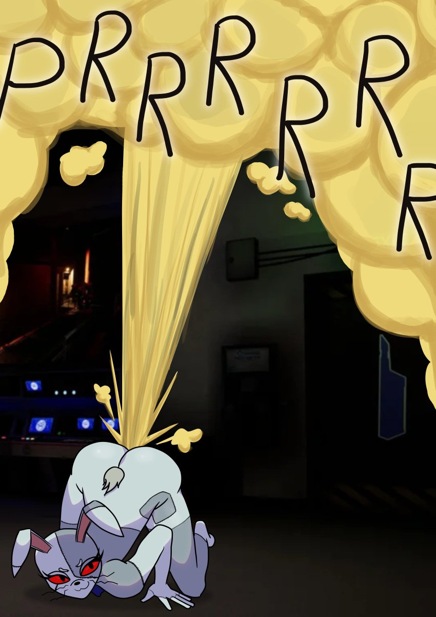 ass ass_focus ass_up bunny_girl face_down_ass_up fart fart_cloud fart_fetish farting female five_nights_at_freddy&#039;s:_security_breach fnaf hyper_fart solo solo_female solo_focus sooshinoko vanny_(fnaf)