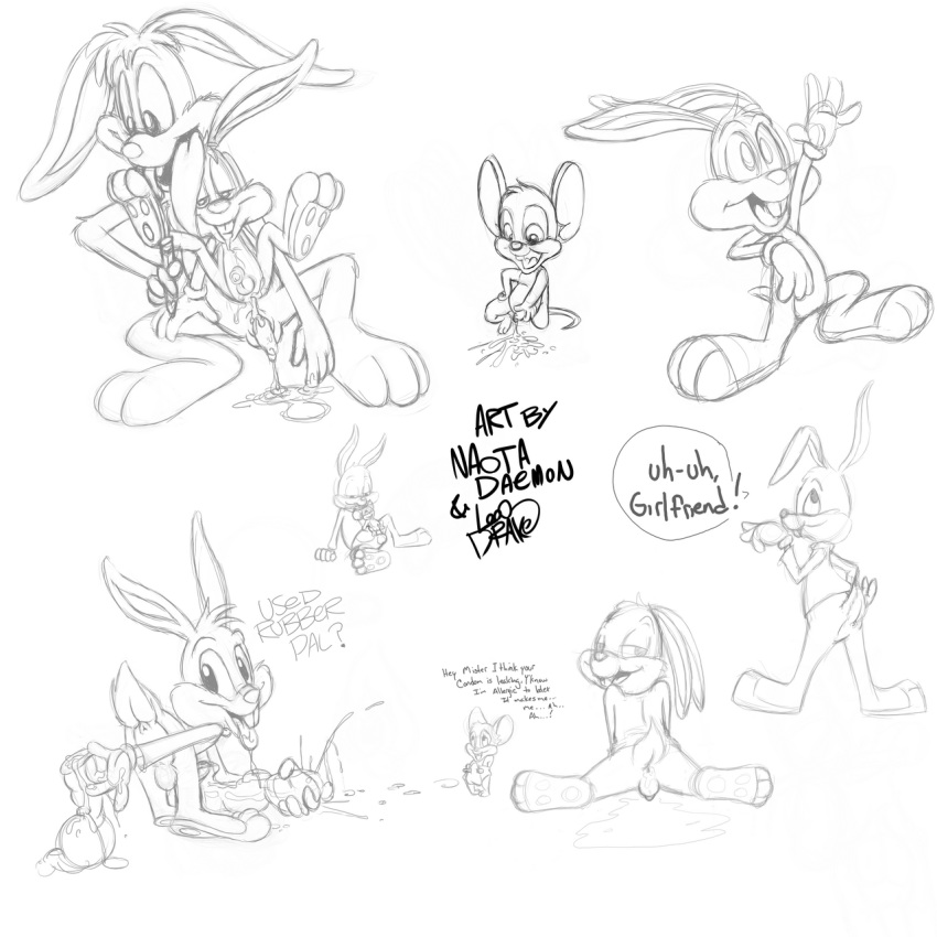 anthro buster_bunny fur furry looqdrake male male_only mammal rabbit sneezer tagme tiny_toon_adventures