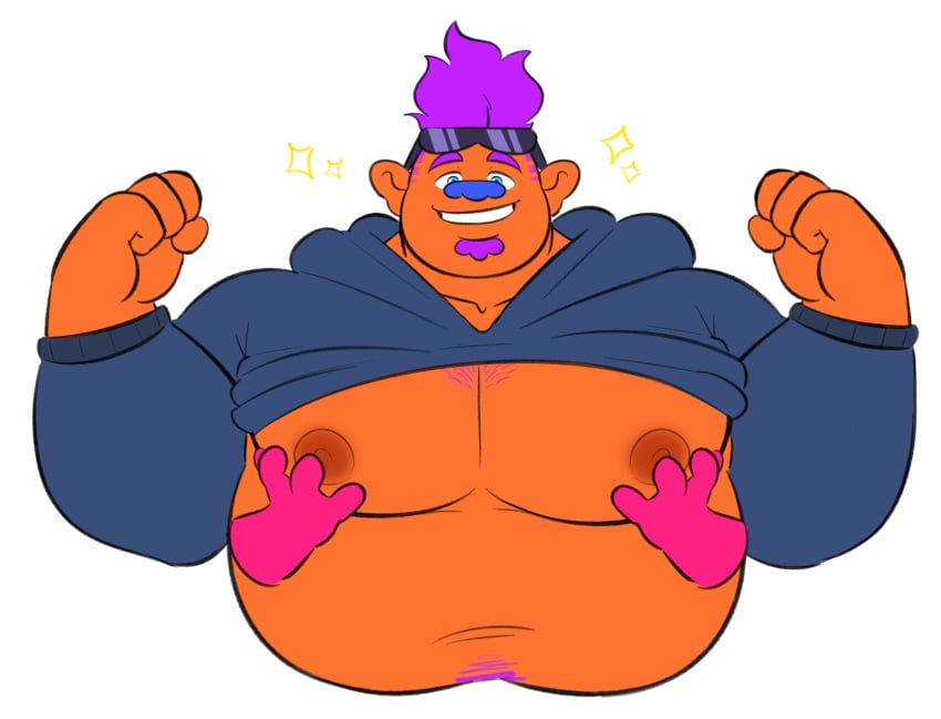 anommyself bara big_breasts breasts daddy exhibitionism exposed_breasts gay male master_controll muscles muscular trolls trolls:_the_beat_goes_on!