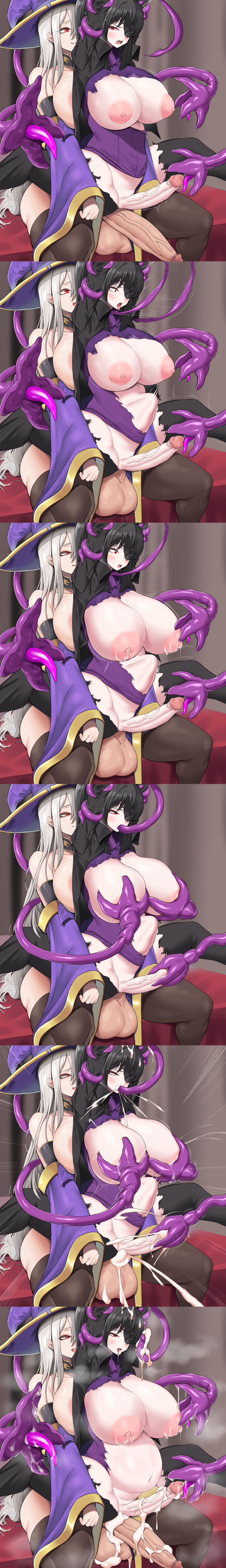 2futas areolae balls big_balls big_breasts breast_expansion breasts clothed clothing corruption cum cum_inside cum_while_penetrated cumflation duo ejaculation erect_while_penetrated erection futa_on_futa futa_only futa_sans_balls futanari huge_breasts huge_cock human lactation large_breasts light-skinned_futanari light_skin milking_tentacles mostly_nude multiple_images nipples orgasm penis penis_size_difference puffy_nipples sex stomach_bulge tentacle tentacle_fellatio tentacle_in_mouth tentacle_sucking_breasts thick_thighs thighhighs tiger_drop transformation vaginal_penetration