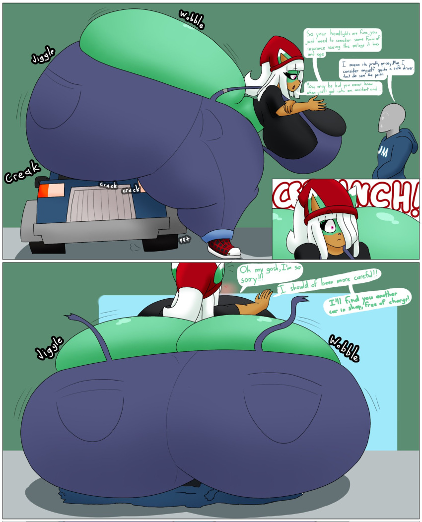 anon anthro ass big_ass big_breasts bigger_female breasts bubble_butt colossal_ass crushed_car enormous_ass felid feline female gigantic_ass huge_ass huge_breasts hyper_ass jiggling_ass large_ass large_breasts male massive_ass sitting sitting_on_car thick_thighs user3345 wide_hips