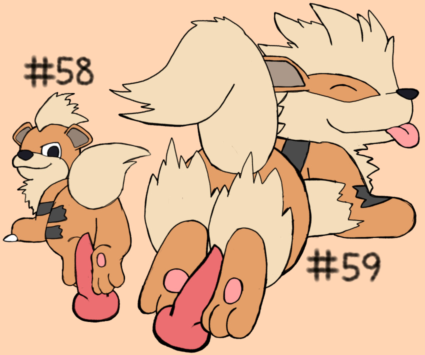 2023 ambiguous_gender arcanine digital_media_(artwork) erection feet feral foot_fetish foot_play footjob fur generation_1_pokemon genitals growlithe hi_res knot male nintendo number penis pokémon_(species) pokemon pokemon_(species) secretsableye sex simple_background smile text toes tongue