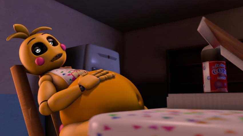 1girls 3d big_belly female five_nights_at_freddy's five_nights_at_freddy's_2 hyper hyper_belly inflated_belly inflation ryguy555 solo toy_chica_(fnaf) toy_chica_(love_taste)