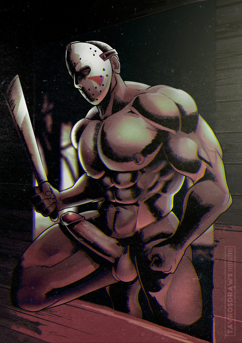 big_penis boner erection friday_the_13th gay jason_voorhees male_focus male_only muscular muscular_male nude penis solo solo_male tavrosdraws