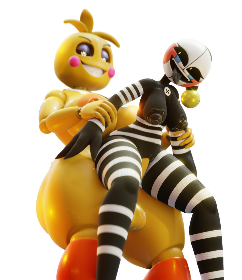 1futa 1girl 3d animatronic animatronic_female big_breasts breasts female five_nights_at_freddy's five_nights_at_freddy's_2 futa_on_female futanari marionette_(fnaf) nude_female nude_futanari puppet_(fnaf) rule_63 security_puppet_(fnaf) thick_futanari thick_thighs thighs tongue_out toy_chica_(fnaf) toy_chica_(love_taste) vaginal_penetration vesper_(artist) wet_nipples white_background