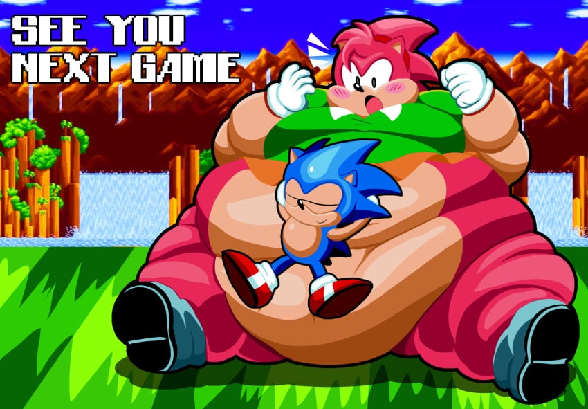 amy_rose amy_rose_xl classic_amy_rose classic_sonic fat fat_rolls huge_ass huge_butt huge_thighs obese obese_female overweight overweight_female roxas617 sega soni_mani sonic_(series) sonic_cd sonic_mania sonic_the_hedgehog sonic_the_hedgehog_(series)