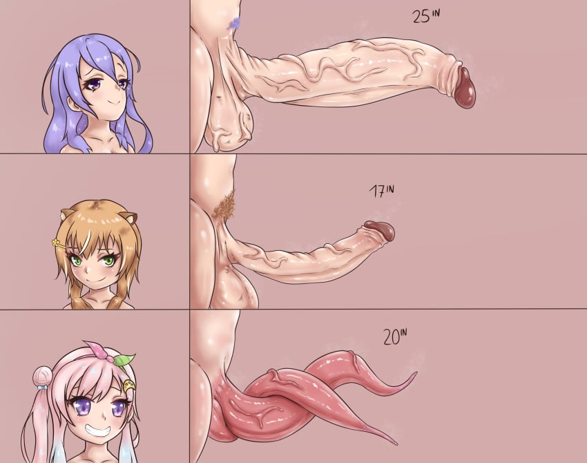 3futas airani_iofifteen alien_futanari animal_ears ayunda_risu balls chart comparing diphallia diphallism erection futa_only futanari hololive hololive_indonesia huge_cock human humanoid humanoid_penis kemonomimi light-skinned_futanari light_skin massive_penis measurements monowl23 moona_hoshinova multi_penis nude penis penis_chart penis_size_chart penis_size_comparison penis_size_difference purple_hair size_comparison size_difference standing tentacle_penis text thick_penis uncensored veiny_penis virtual_youtuber