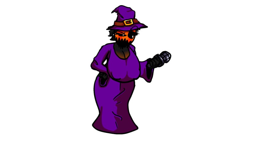 .dotase animated big_ass big_breasts bouncing_breasts evadare fem_jacko friday_night_funkin incredibox jacko_(incredibox) microphone pumpkin pumpkin_head purple_robe rule_63 thick_thighs