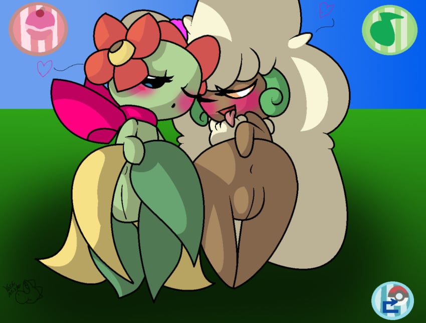 2girls bellossom multiple_girls pokémon_(species) pokemon whimsicott yoshimister