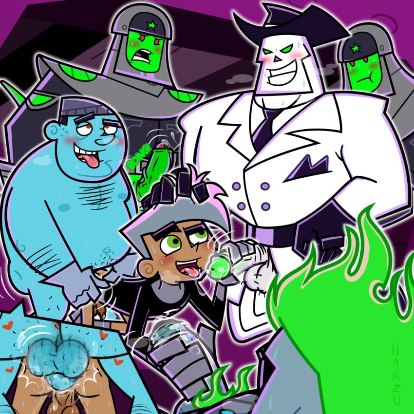 anal box_ghost cartoony danny_fenton danny_phantom drool gay gay_sex ghost_gaurd handjob harzu male male_only nickelodeon nsfw precum size_difference skulker teen_boy walker_(danny_phantom)