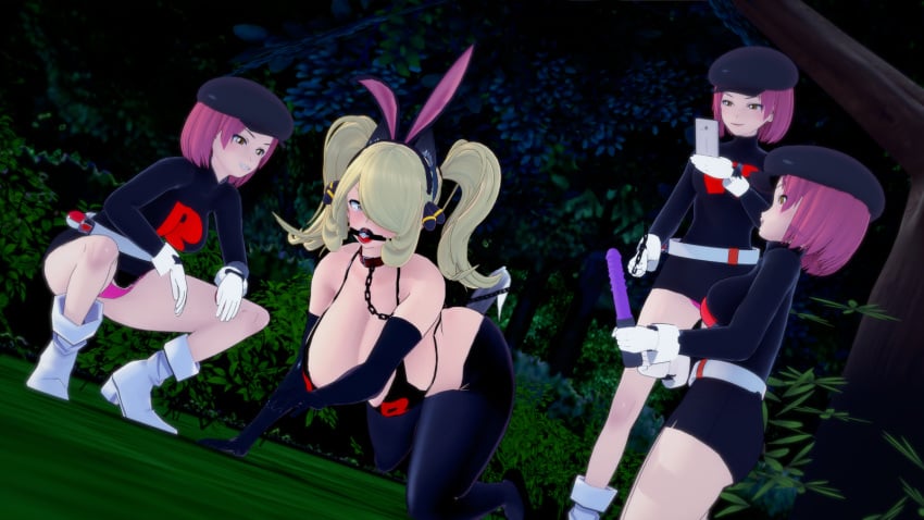 3d 4girls all_fours alternate_breast_size alternate_hairstyle angry ball_gag bikini bondage chains collar crawling crippplingdepression cynthia_(pokemon) degradation dildo femdom femsub forced gag gagged grin koikatsu leash leash_and_collar lezdom night nintendo park petplay poke_ball_gag pokeball pokeball_in_mouth pokemon public public_humiliation recording self_upload sex_toy slave team_rocket team_rocket_grunt team_rocket_grunt_(female) tearing_up tears utter_domination yuri