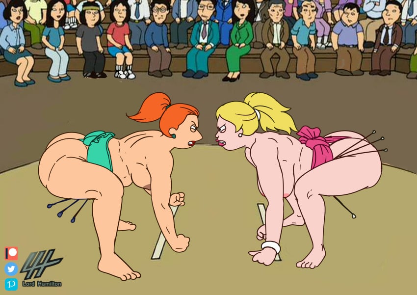 american_dad barefoot catfight chubby family_guy female fight fighting_ring francine_smith lois_griffin lord_hamilton mature mature_female mawashi milf sumo sumo_wrestling wrestling