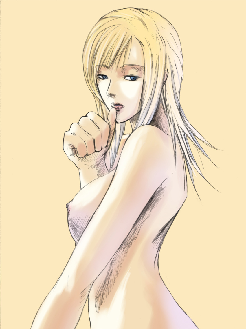 aya_brea blonde_hair blue_eyes breasts female furubokko highres long_hair nipples nude parasite_eve solo