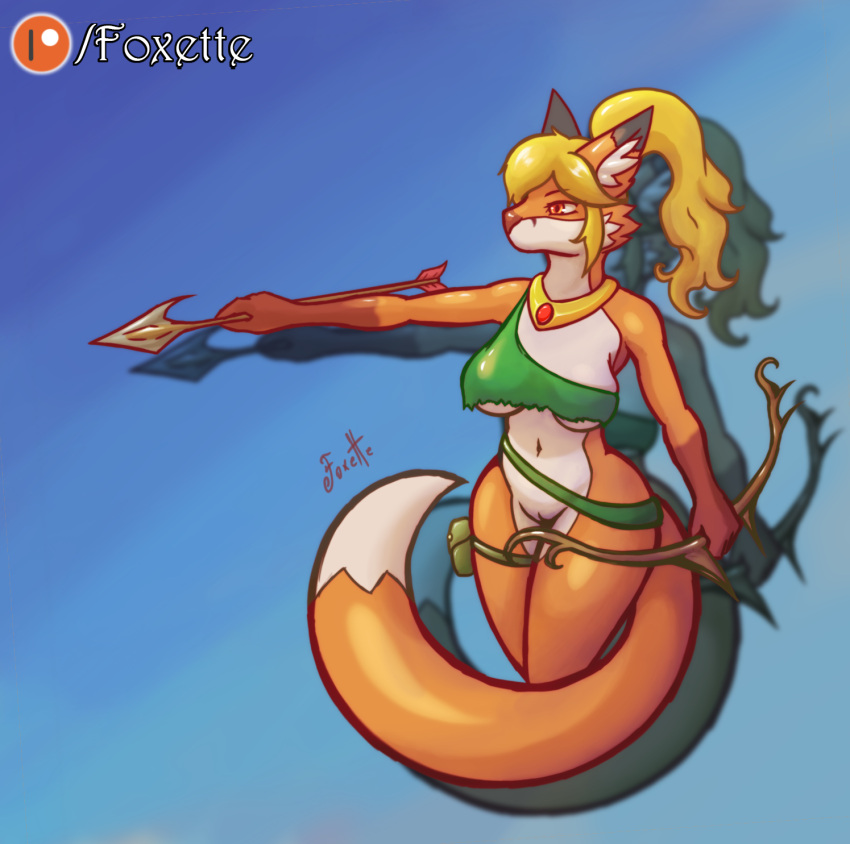 anthro ass big_breasts big_butt breasts canid canine collar curvy_figure female fox foxette foxette_(foxette) genitals hi_res huge_breasts humanoid invalid_tag mammal nipples pussy pussy_peek red_fox solo under_boob voluptuous