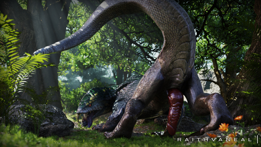 all_fours capcom fanged_wyvern girros hi_res male monster_hunter presenting raised_tail raithvaneal solo tail