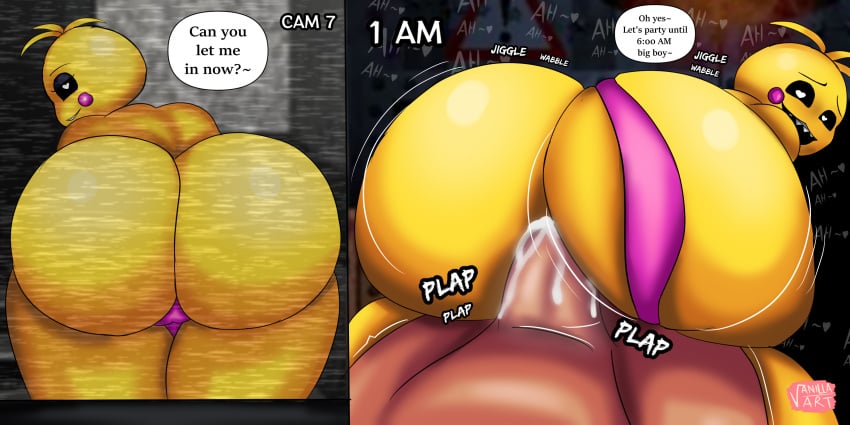 anal ass big_ass bubble_ass bubble_butt cowgirl_position cum cum_in_ass female five_nights_at_freddy's male_pov panties panties_aside penise pov pov_eye_contact tagme toy_chica_(fnaf) toy_chica_(love_taste) vanillart23