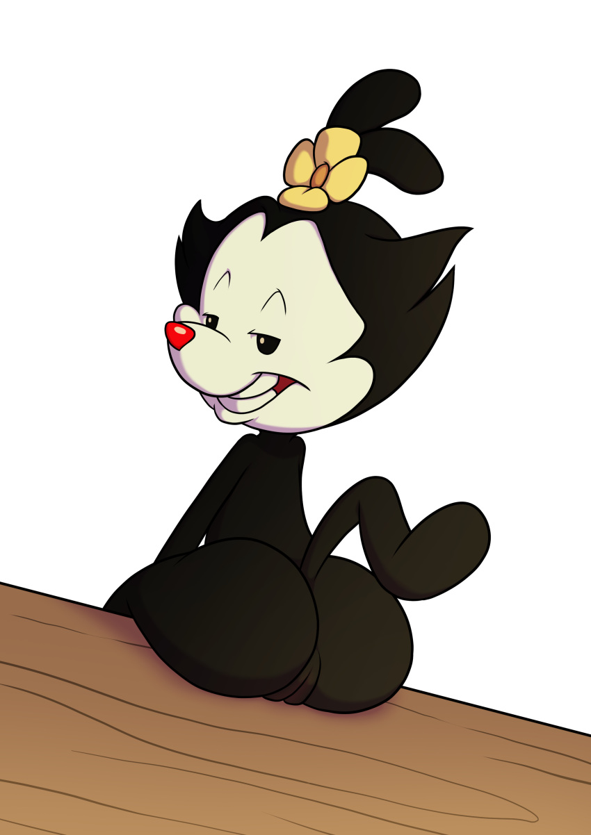 1girls animaniacs ass cub dot_warner female female_only minum nude pussy solo transparent_background warner_brothers young