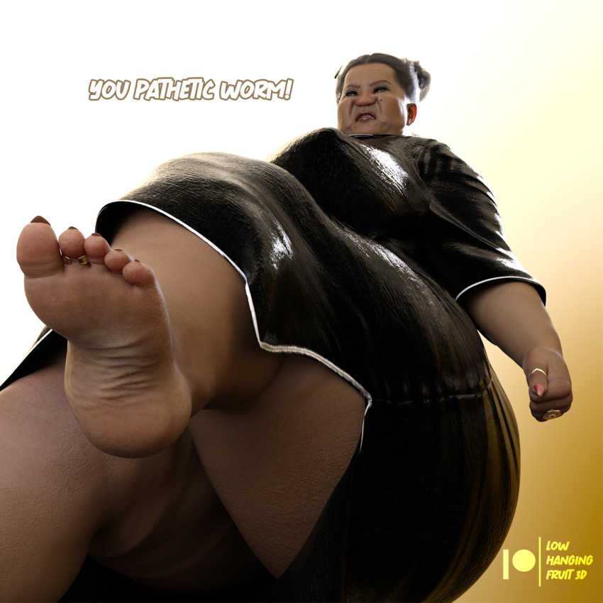 3d angry asian asian_female ass bbw beauty_mark big_breasts black_hair breasts chinese_clothes chubby chubby_female daz3d daz_studio dress feet feet_up female foot_fetish granny hair_pin jewelry large_breasts legs lin_shuren_(lhf3d) lowhangingfruit3d_(artist) mature_female obese original_character overweight overweight_female pov red_nails solo solo_focus thick_legs thick_thighs thighs toe_claws toe_ring toes wide_hips